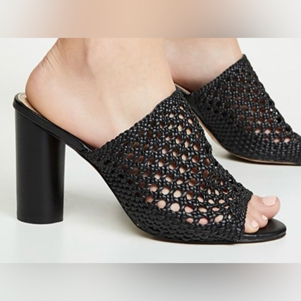 NWT VILLA‎ ROUGE Pattie Woven Vegan Leather Shoes Size 9M, Black